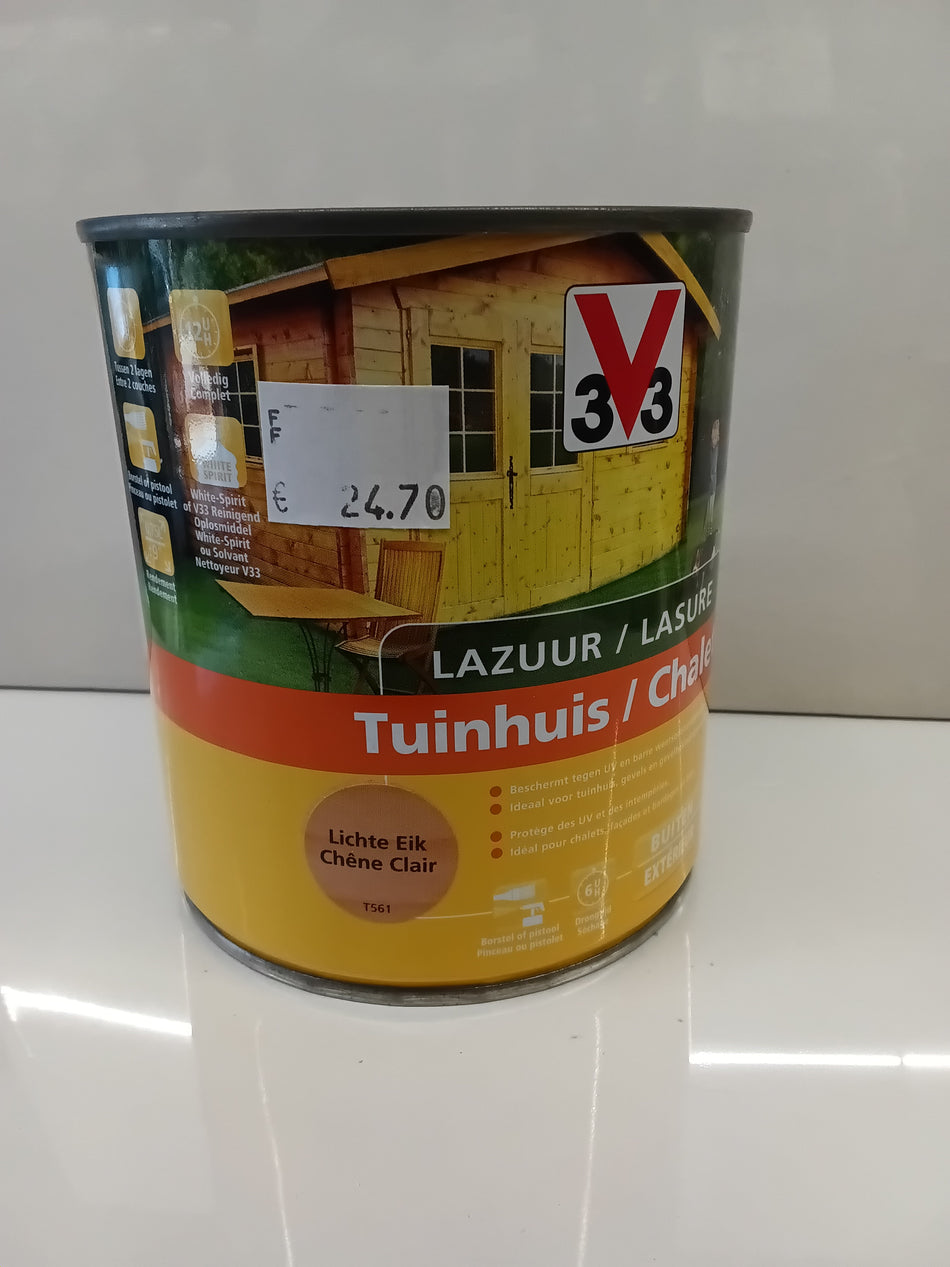 3V3 tuinhuis beits lichte eik 0,75l
