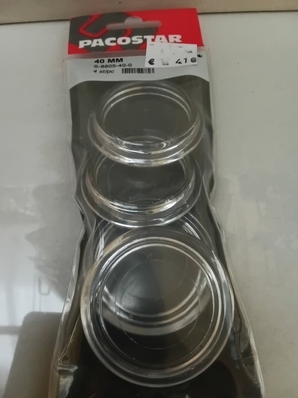 4 ONDERZETTERS ROND TRANSP. - 40 MM
