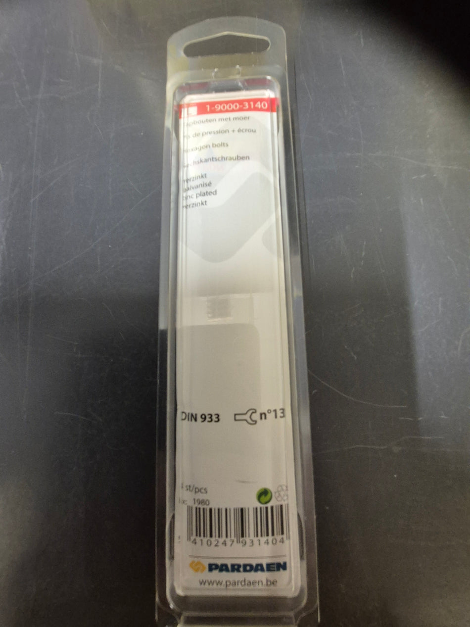Tapbouten met moer M8x80mm