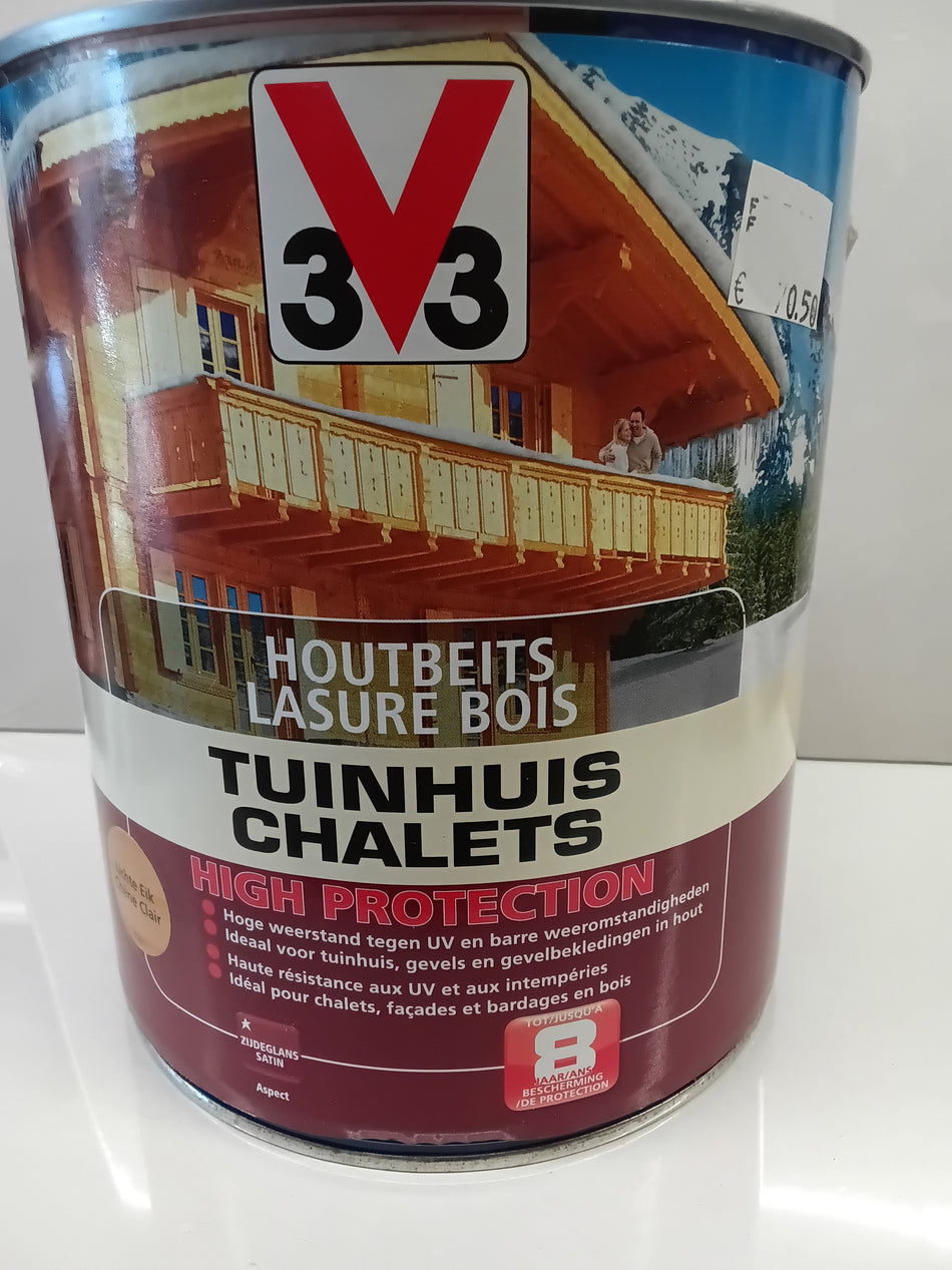 3V3 tuinhuis houtbeits licht eiken. 2,5l