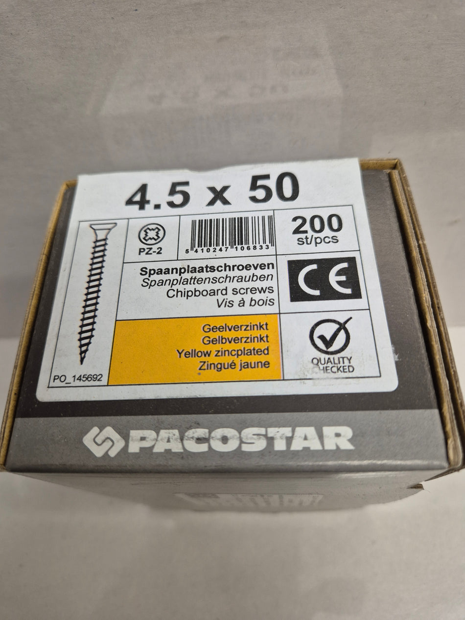 PANEELSCHROEVEN PLATKOP VERZ. - 4,5x50 mm
