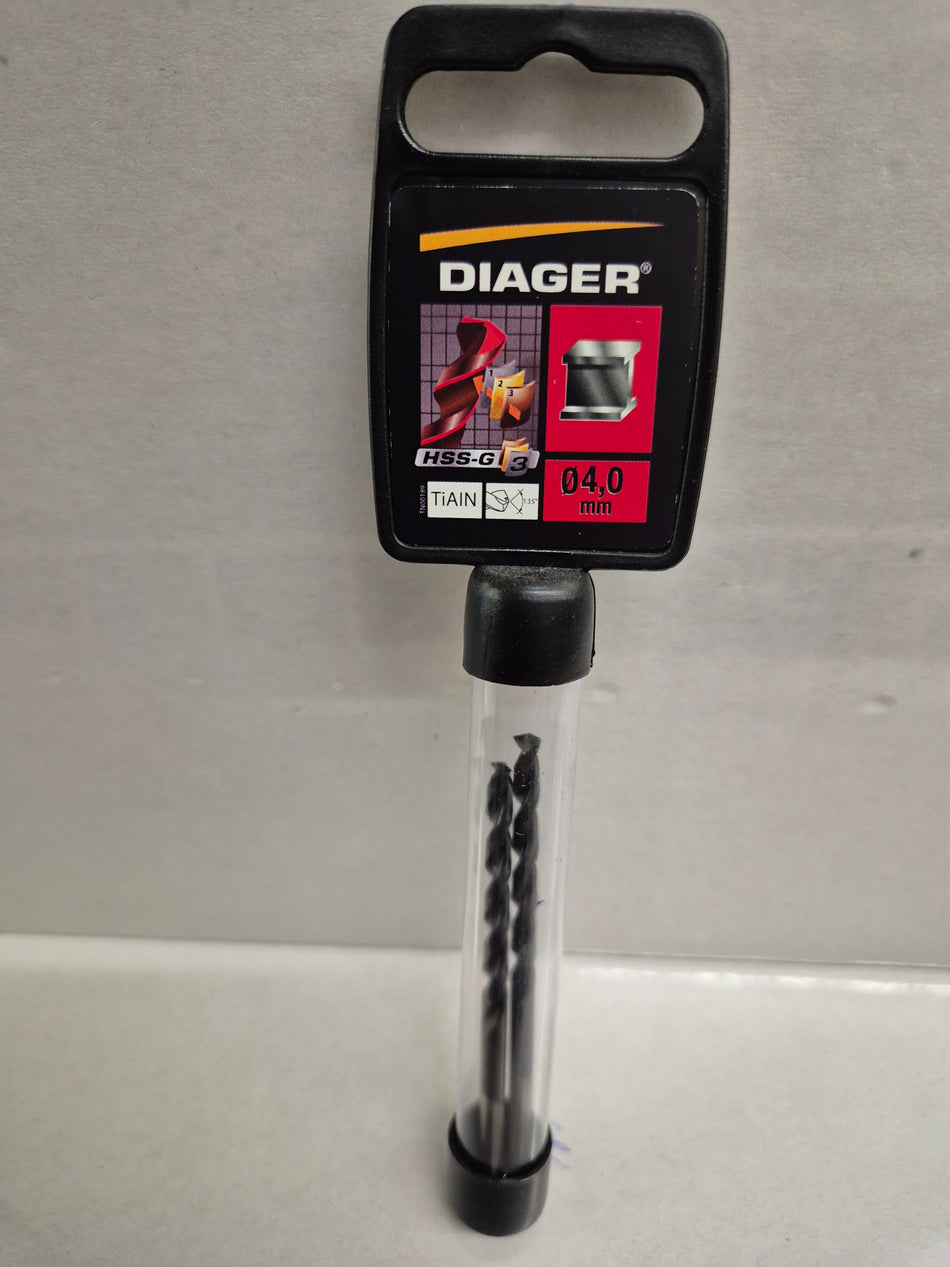 Diager tiain HSS Metaalboor 4mm 2 stuks