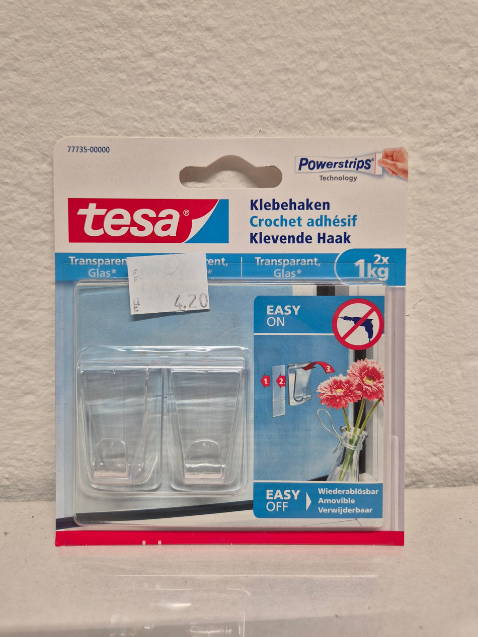 Tesa klevende haak 2 stuks Transparant
