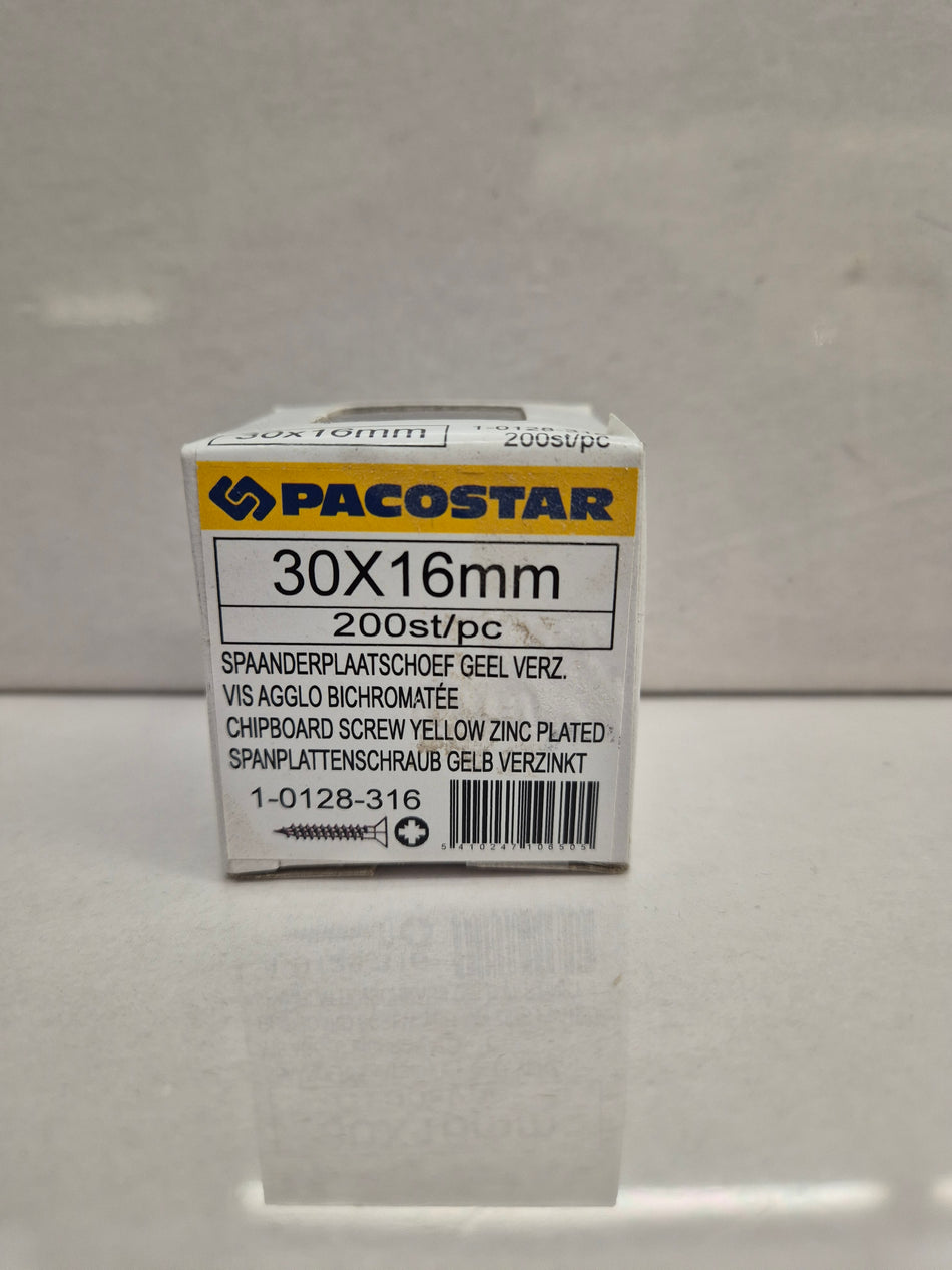 PANEELSCHROEVEN PLATKOP VERZ. - 30x16 mm