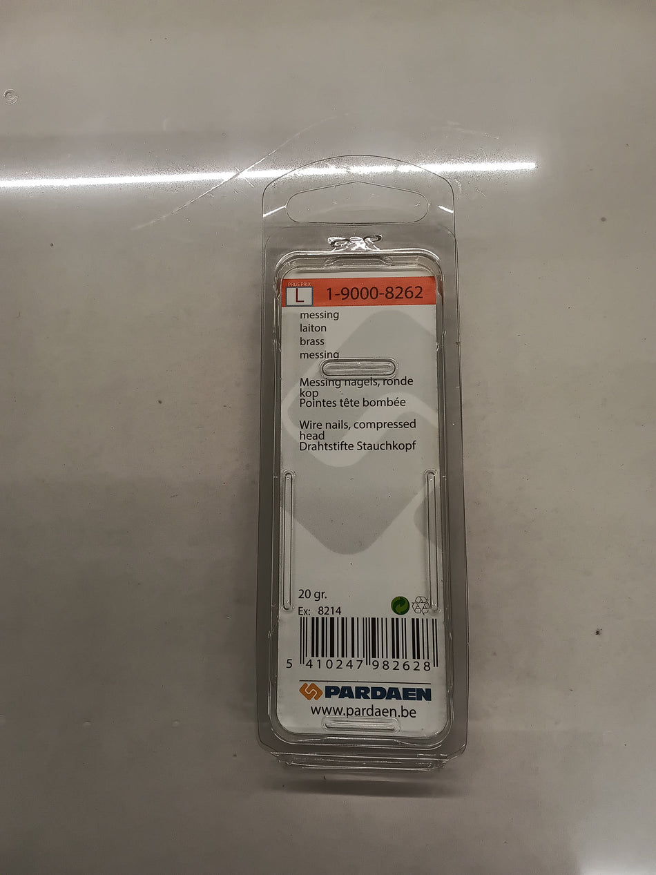 Messing nagels, ronde kop - 1,2 x 15 mm