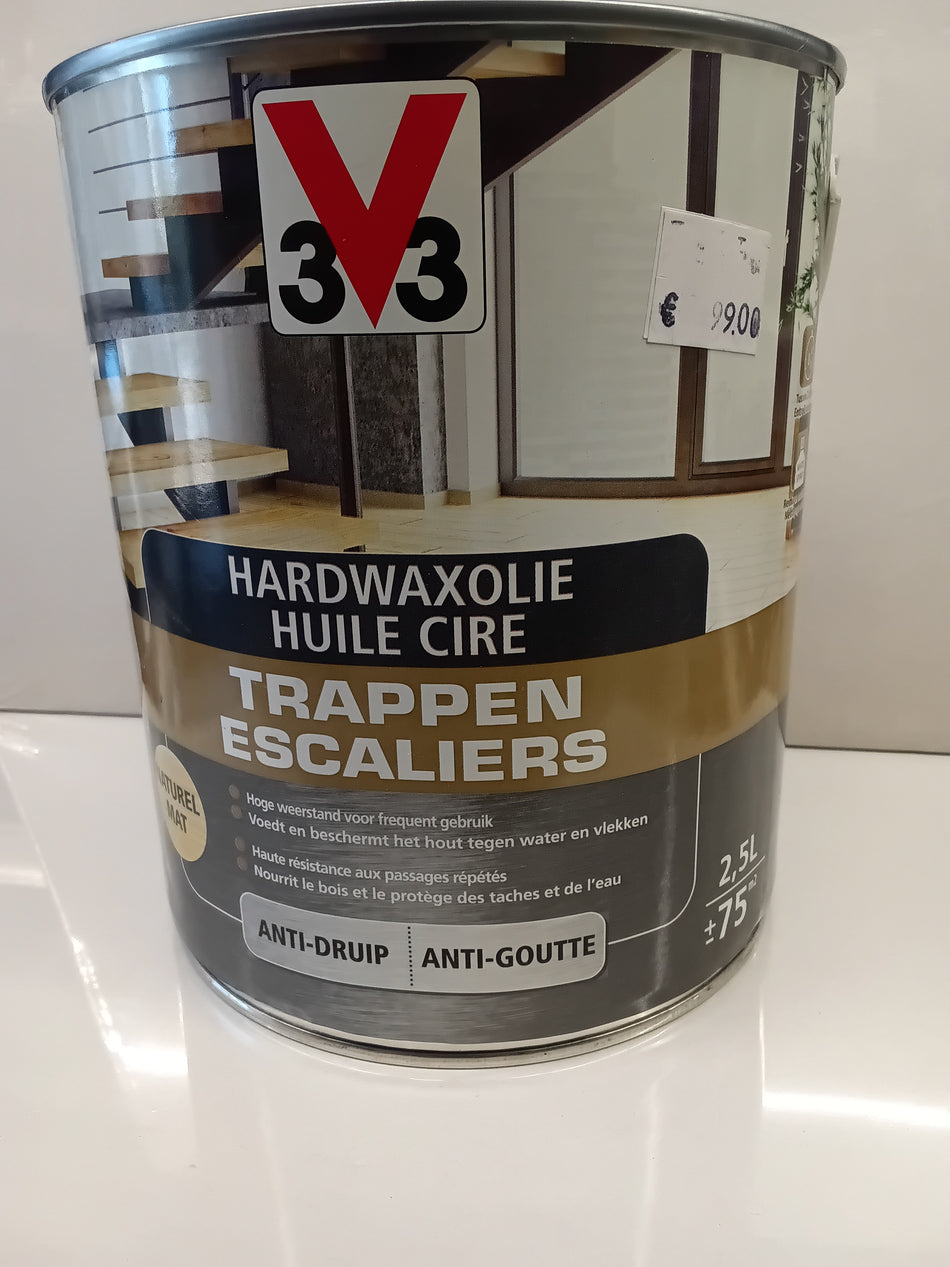 3V3 Hardwaxolie voor trappen anti drup 2,5l