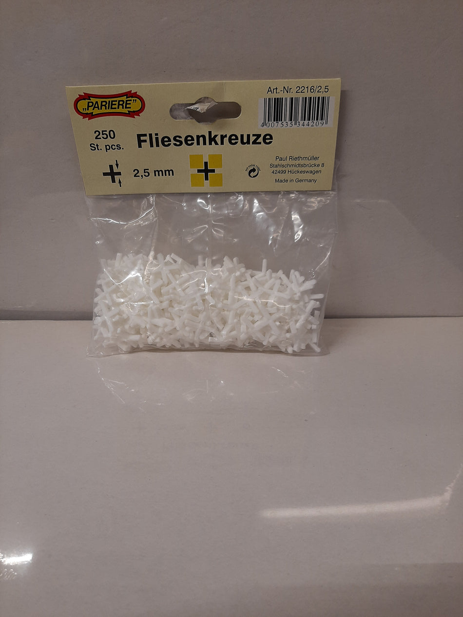 TEGELKRUISJES PVC 250st.IN ZAK - 2,5mm