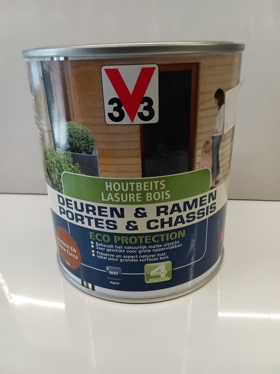 3V3 houtbeits donkere eik 0,75l