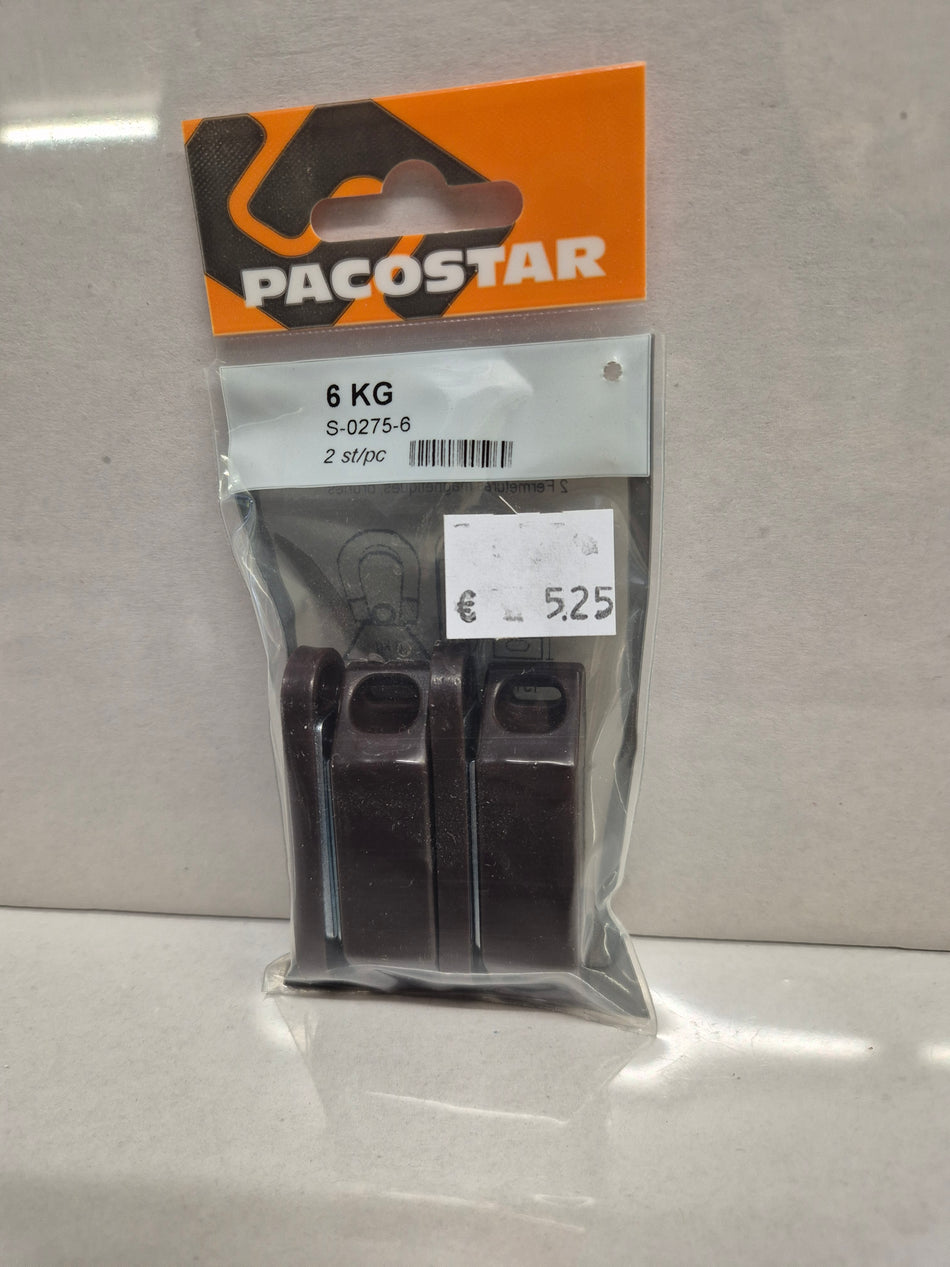 2 MAGNETISCHE SLUITINGEN BRUIN - 6 KG