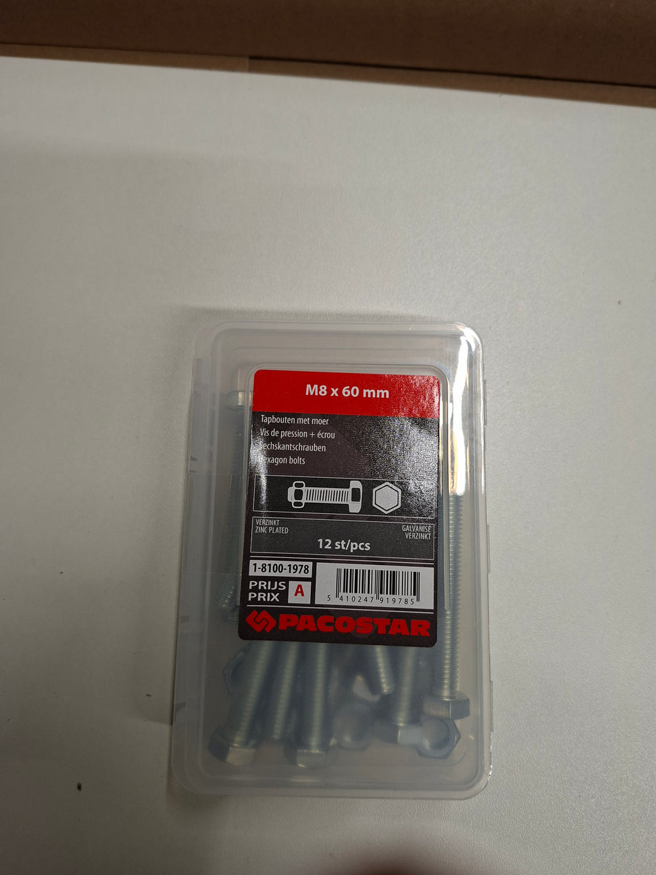 Tapbouten m8x60mm
