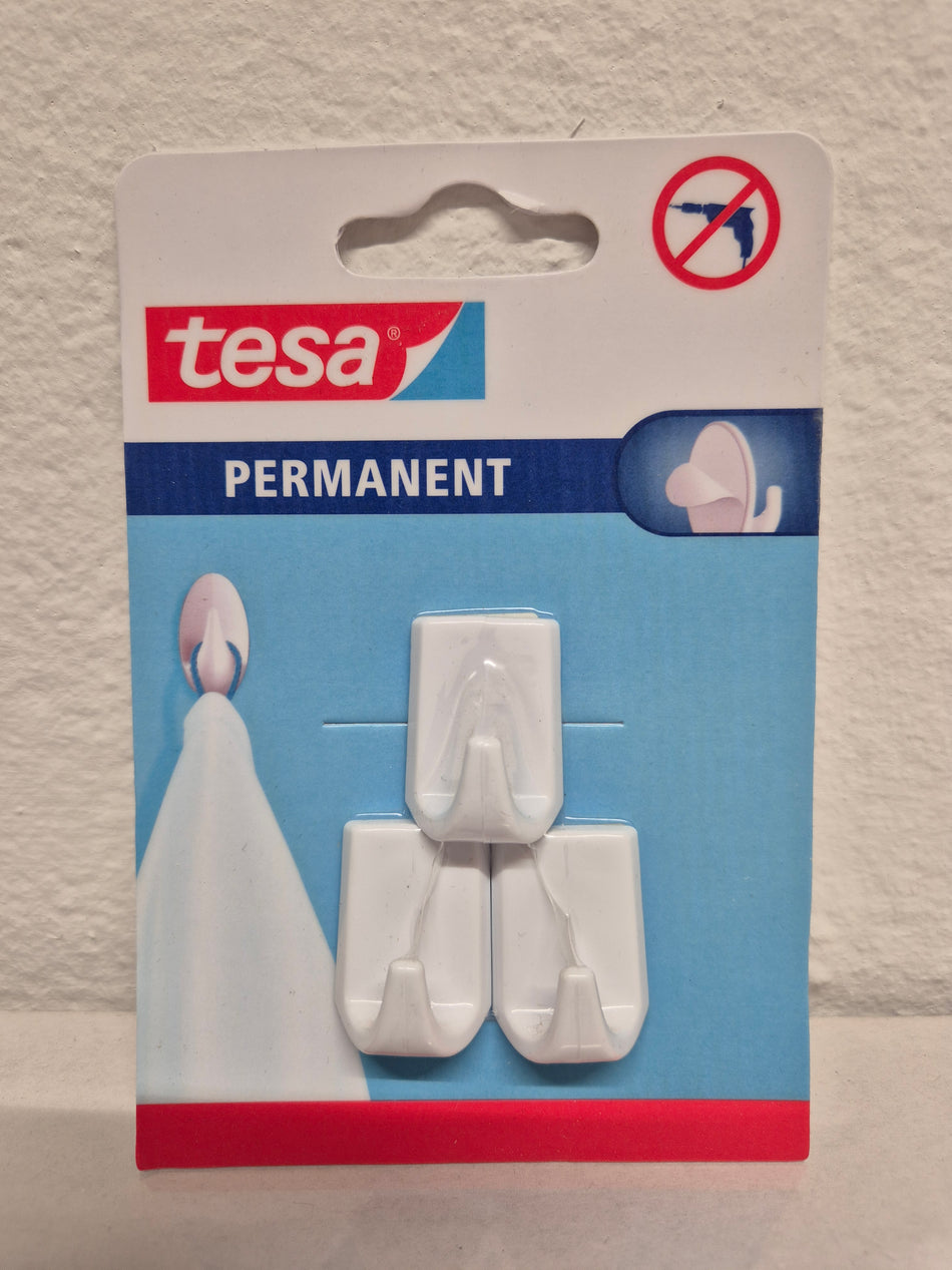 Tesa haakjes Wit 3 stuks