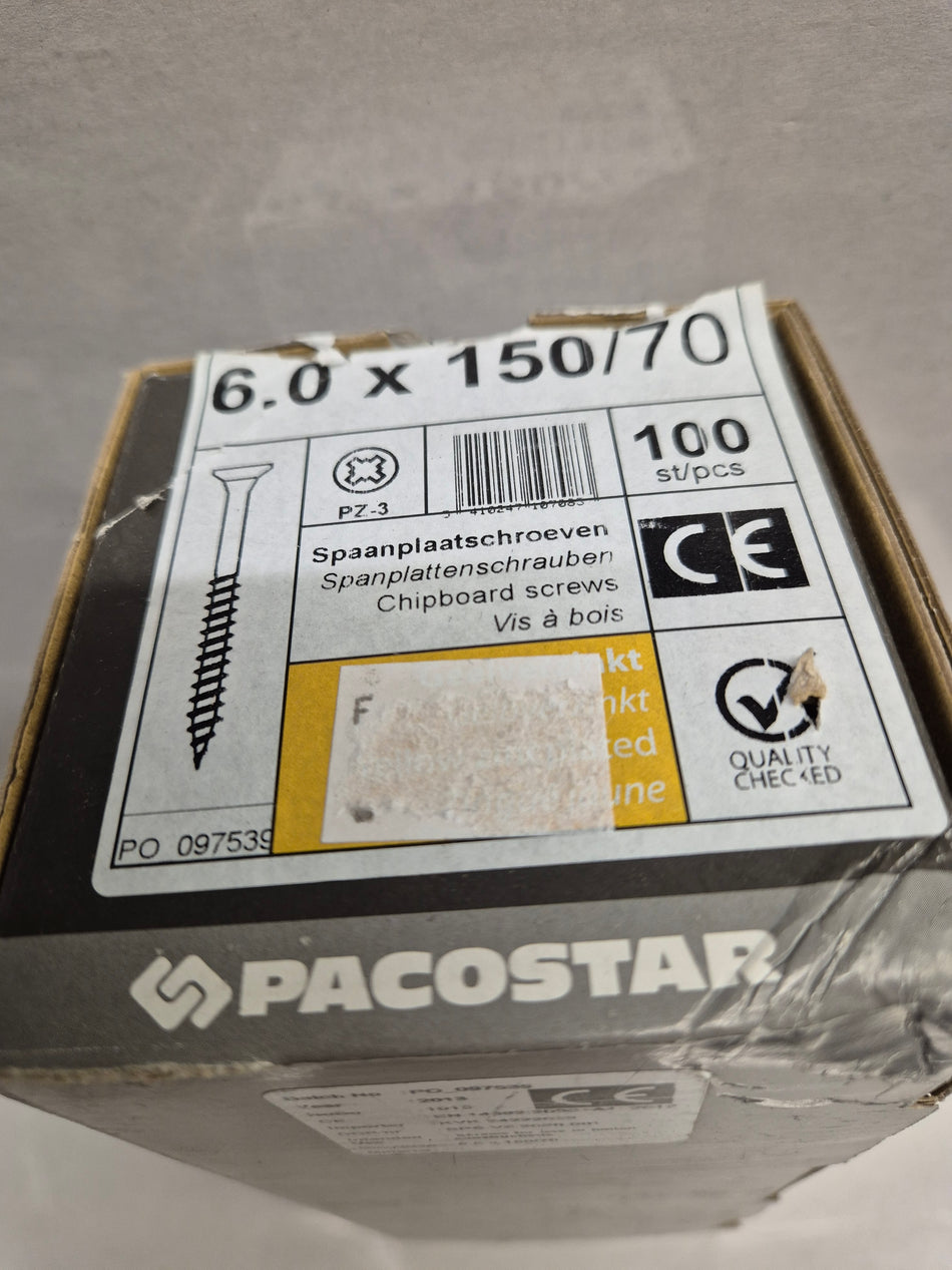 PANEELSCHROEVEN PLATKOP VERZ. - 6x150 mm