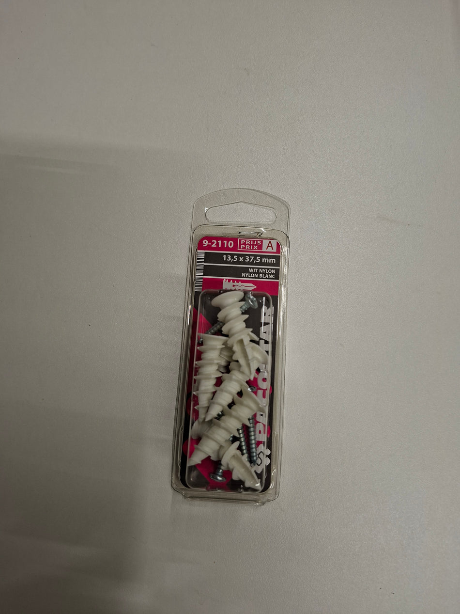 Wit nylon 13,5x37,5mm