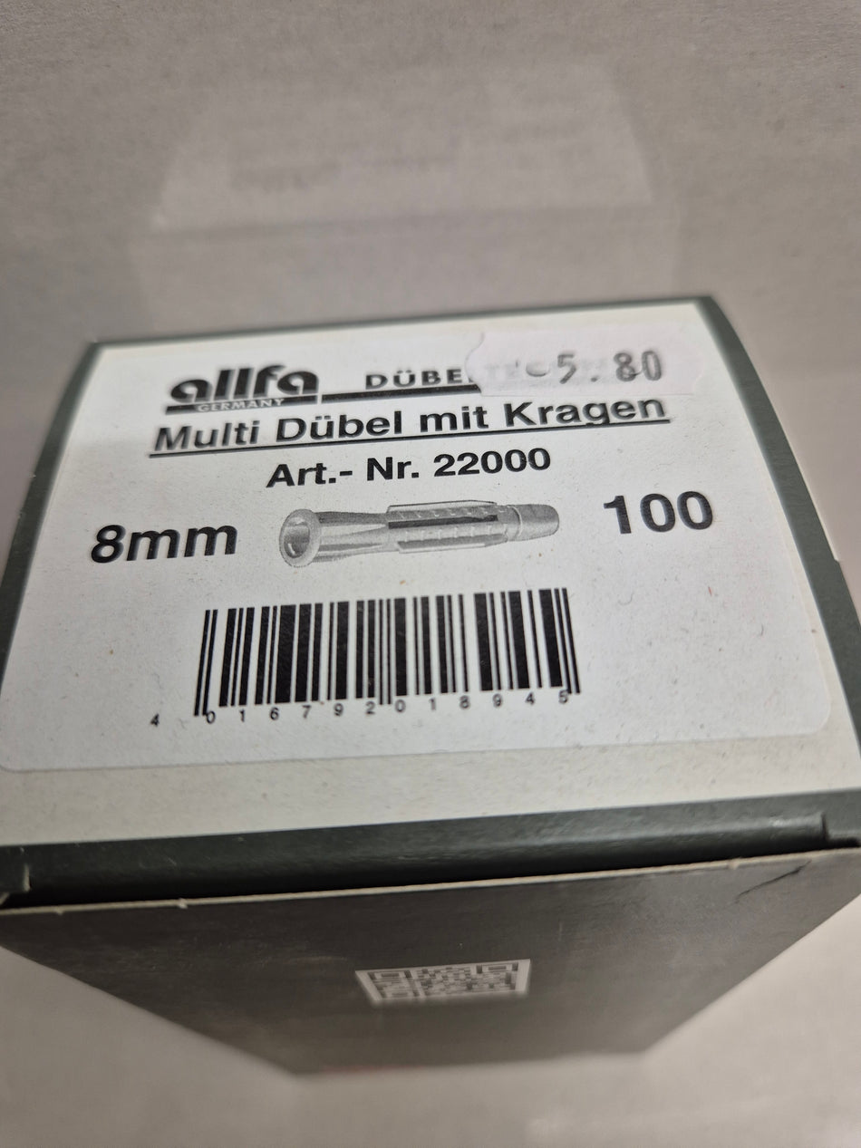 100 UNIVERSELE PLUGGEN, GRIJS - 8 mm
