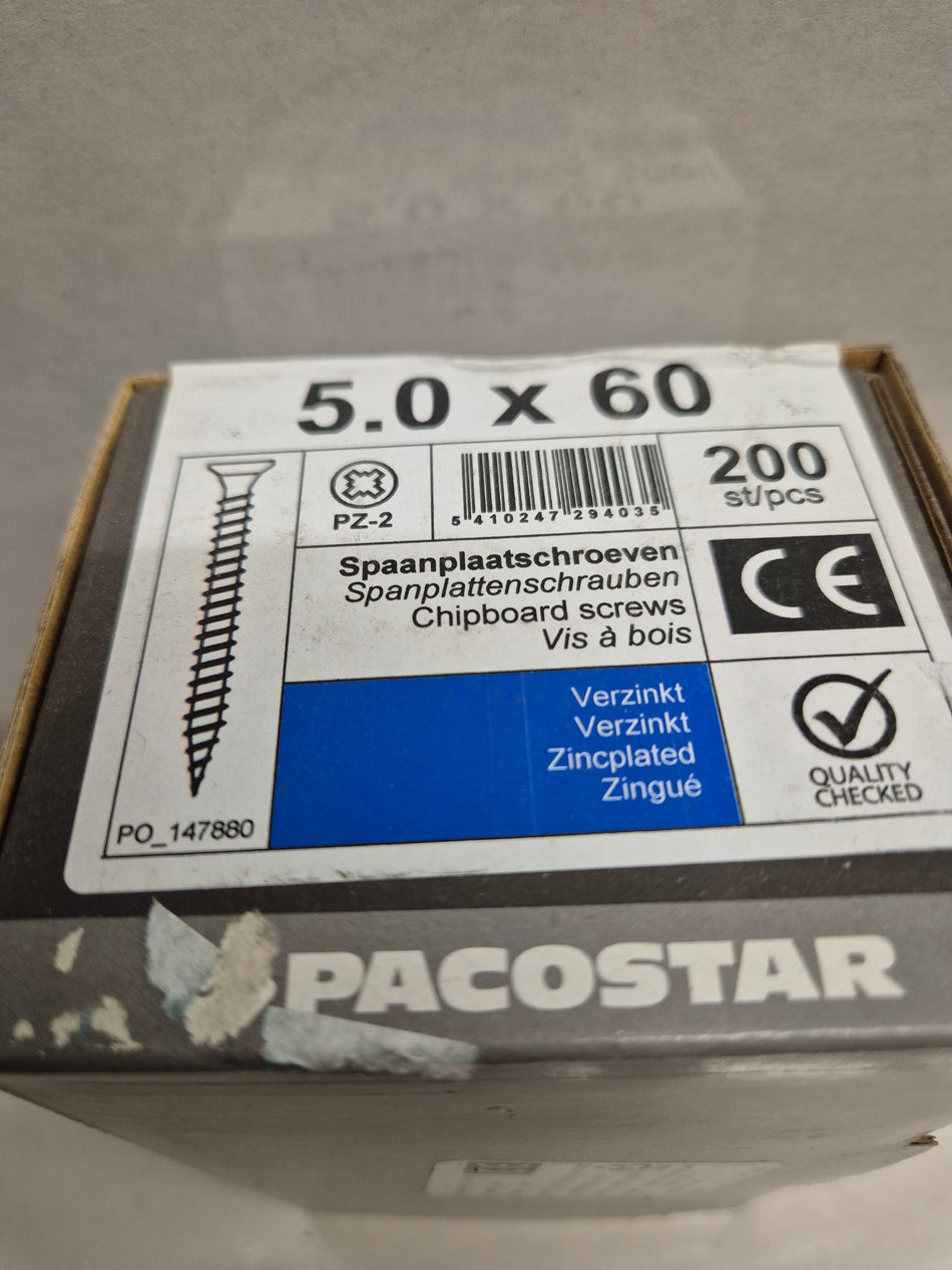 Paneelvijzen platkop 5x60mm 200 stuks verzinkt