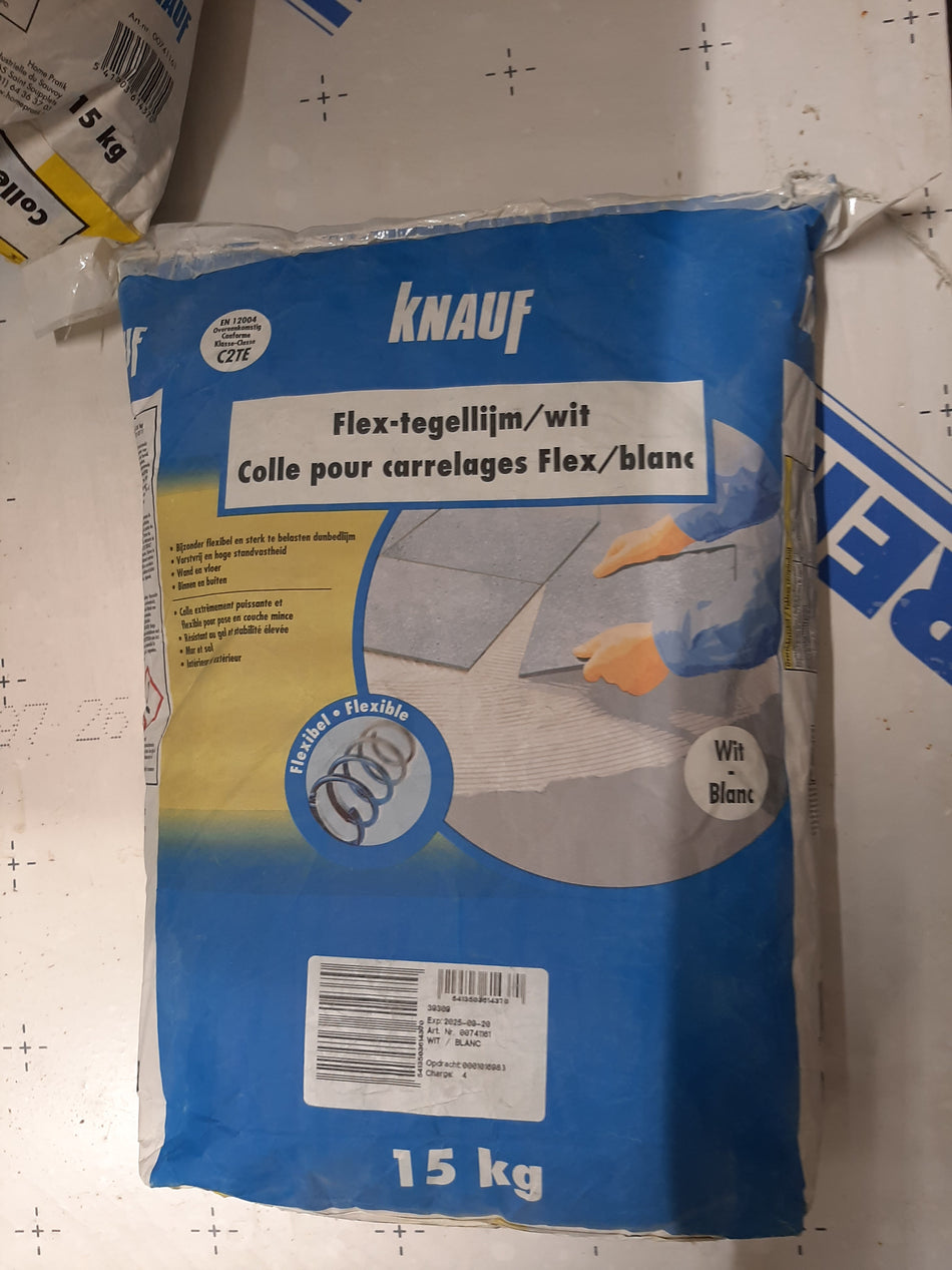 Flex tegellijm 15kg wit Knauf