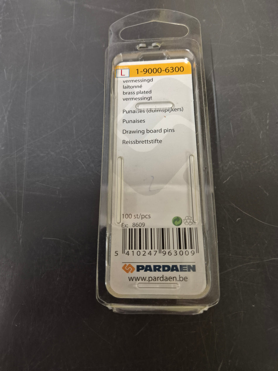 duimspijkers punaises vermessingd 9mm  100 stuks