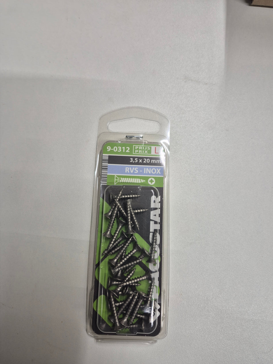 Rvs 3,5x20mm
