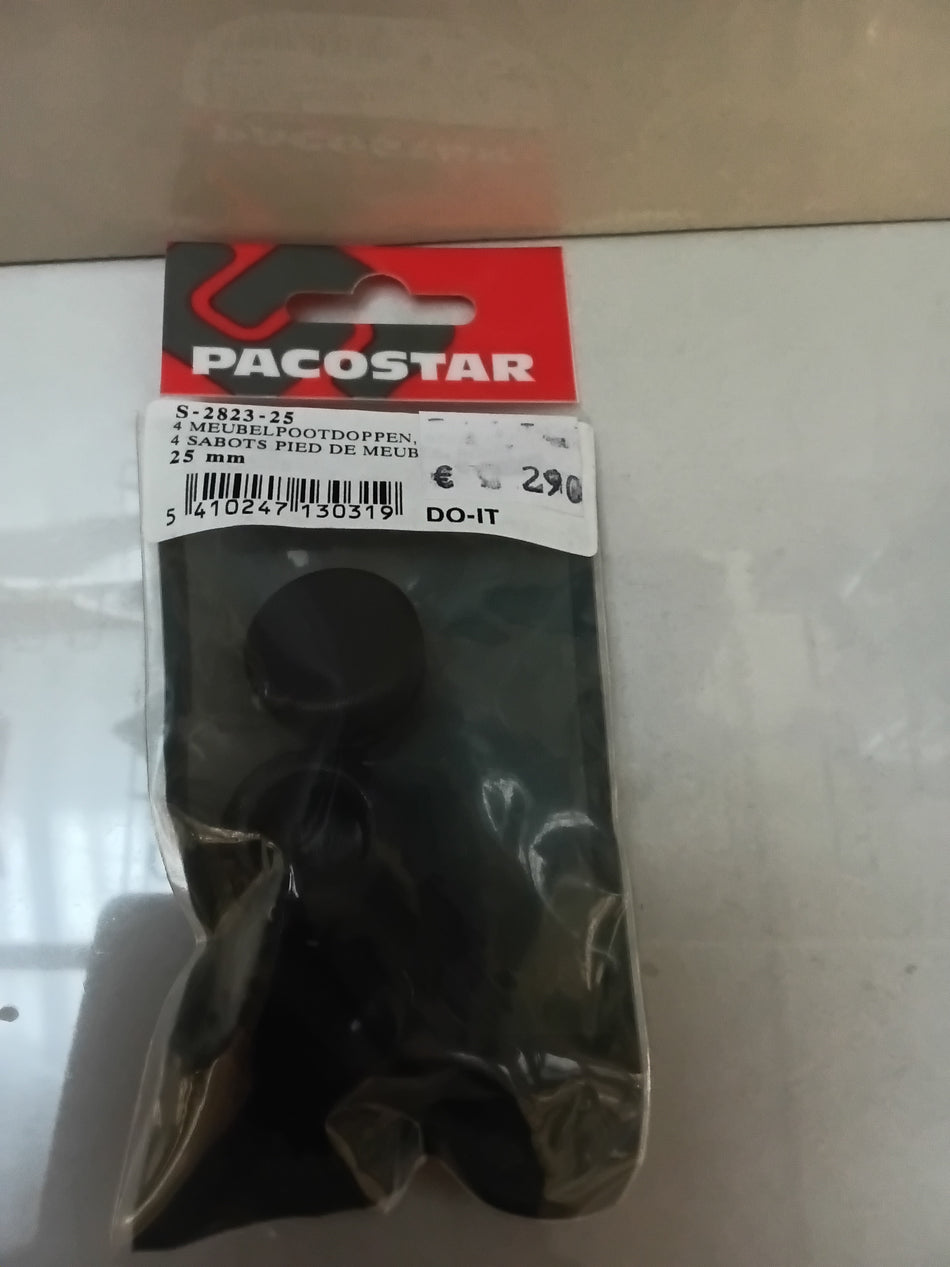 Meubelpootdoppen 25mm zwart