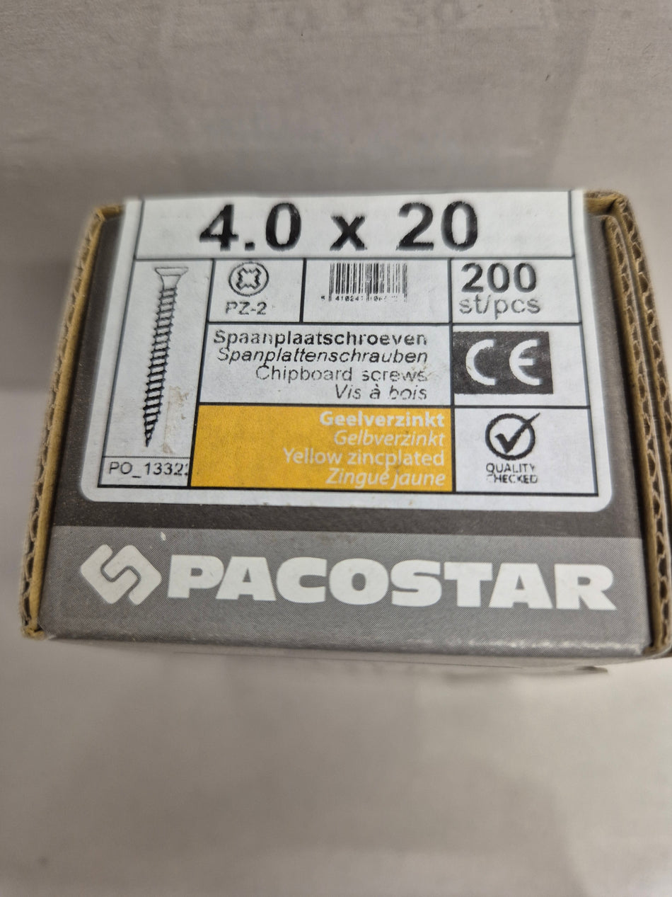 PANEELSCHROEVEN PLATKOP VERZ. - 4x20 mm