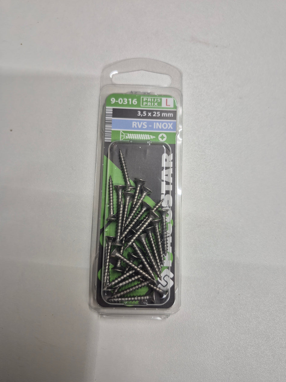 Rvs 3,5x25mm