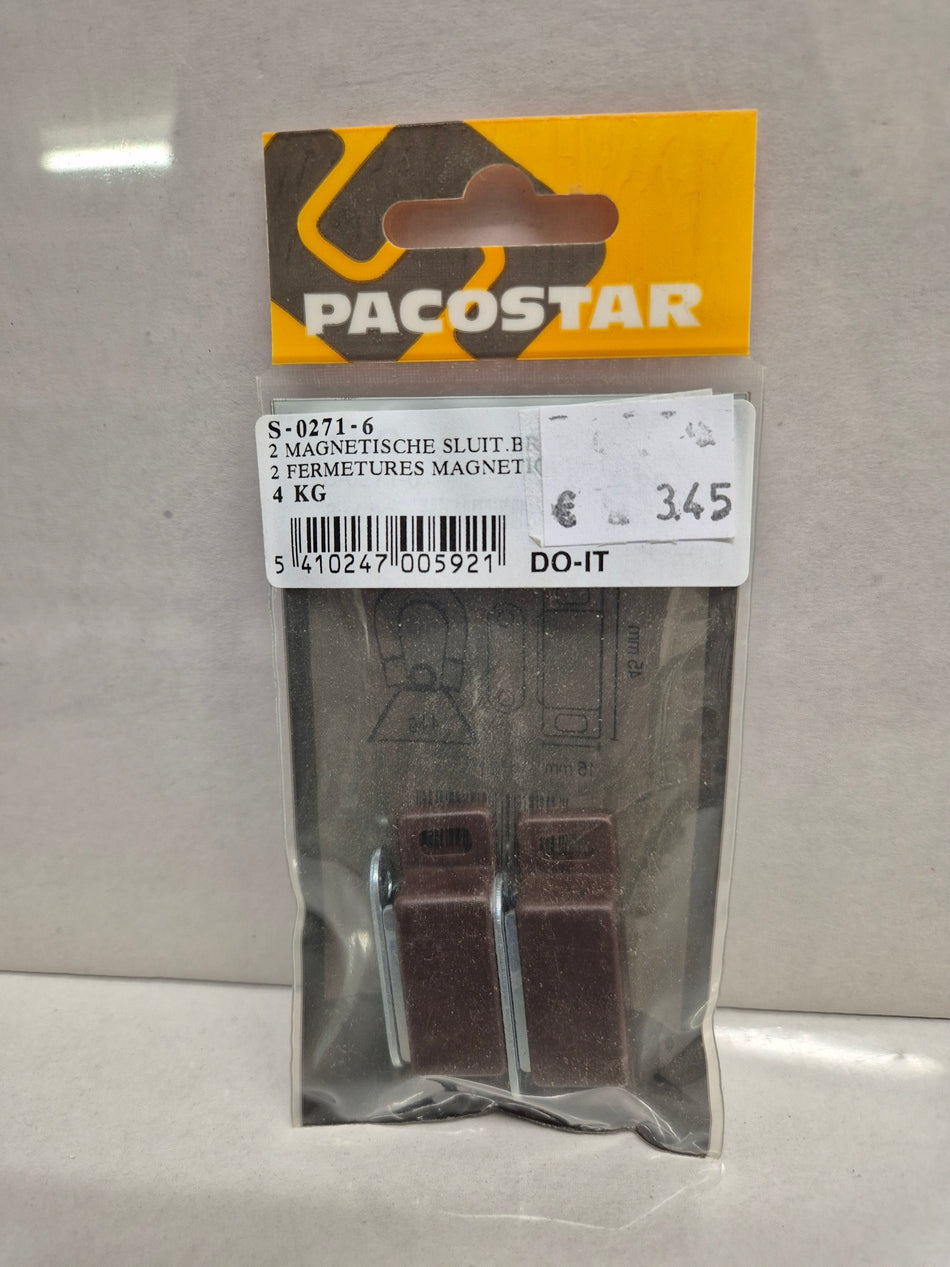 2 MAGNETISCHE SLUIT.BRUIN 2G. - 4 KG