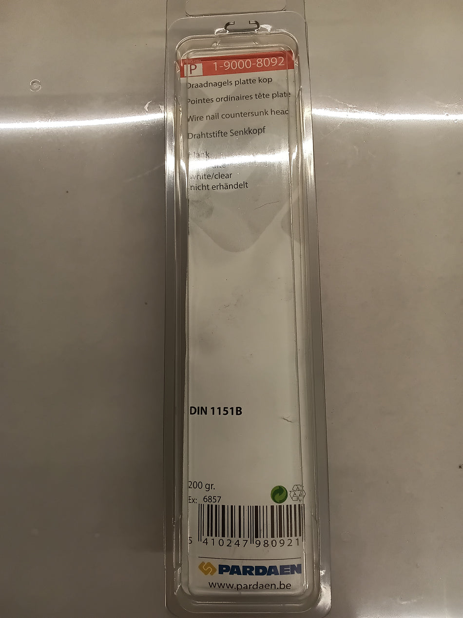 Draadnagels, platte kop, blank - 3,4 x 70 mm