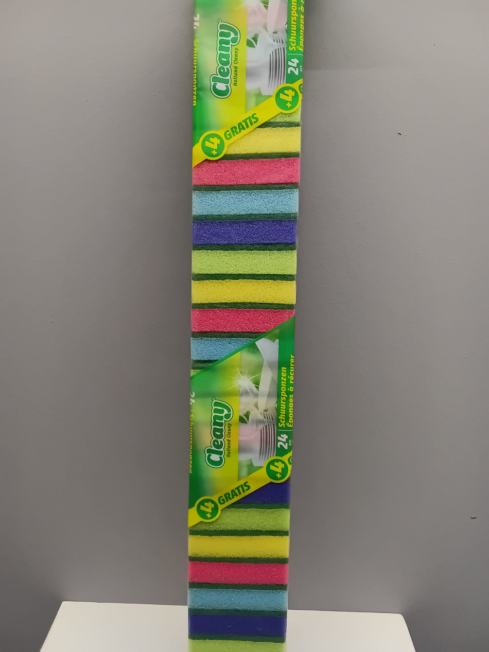 Cleany Schuursponsjes 24+4 stuks