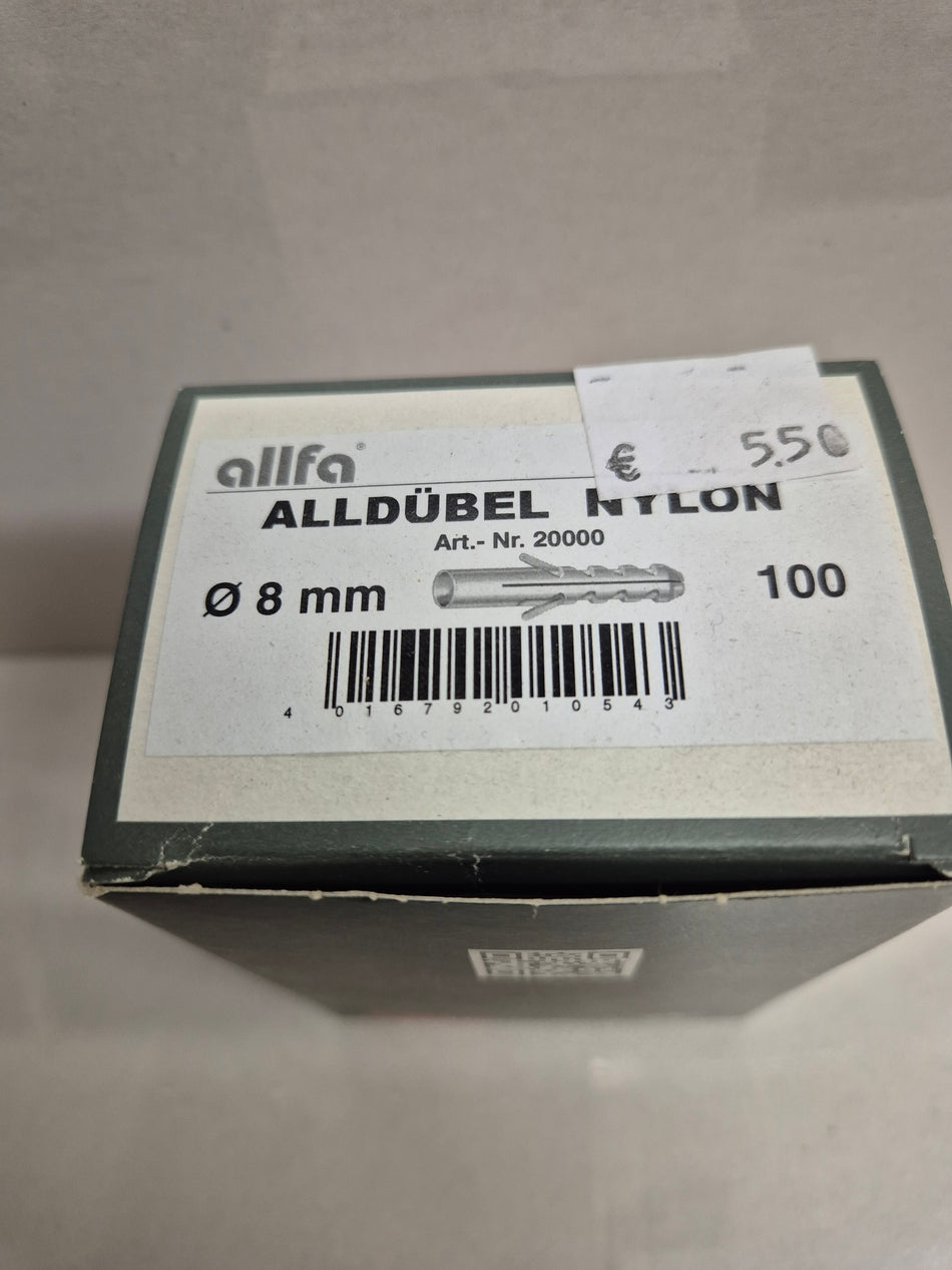 Allfa 8mm pluggen 100 stuks