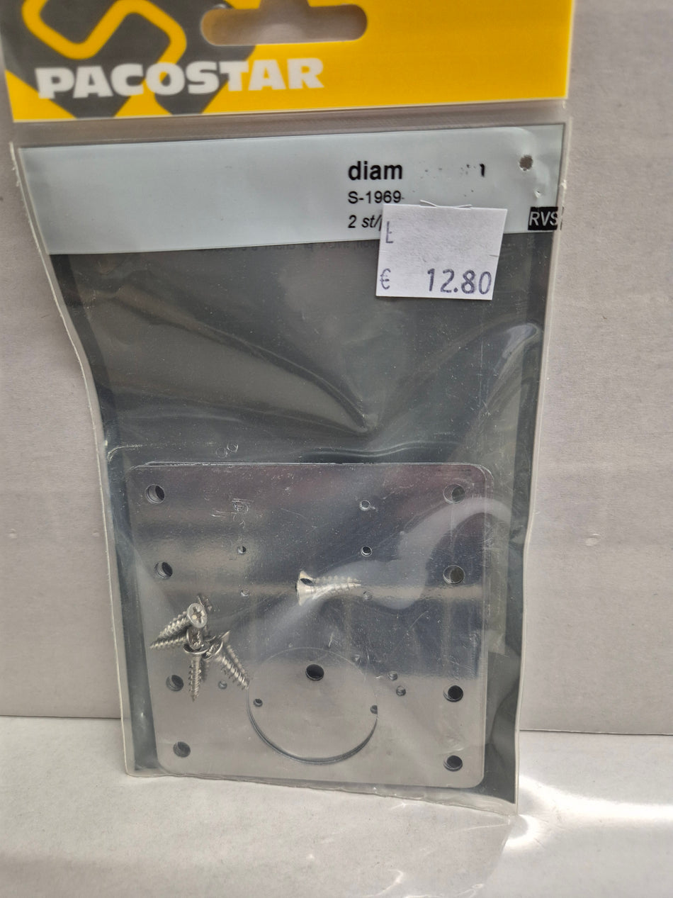 2 HERSTELPLATEN, RVS,VR POTSCH - diam. 35 mm