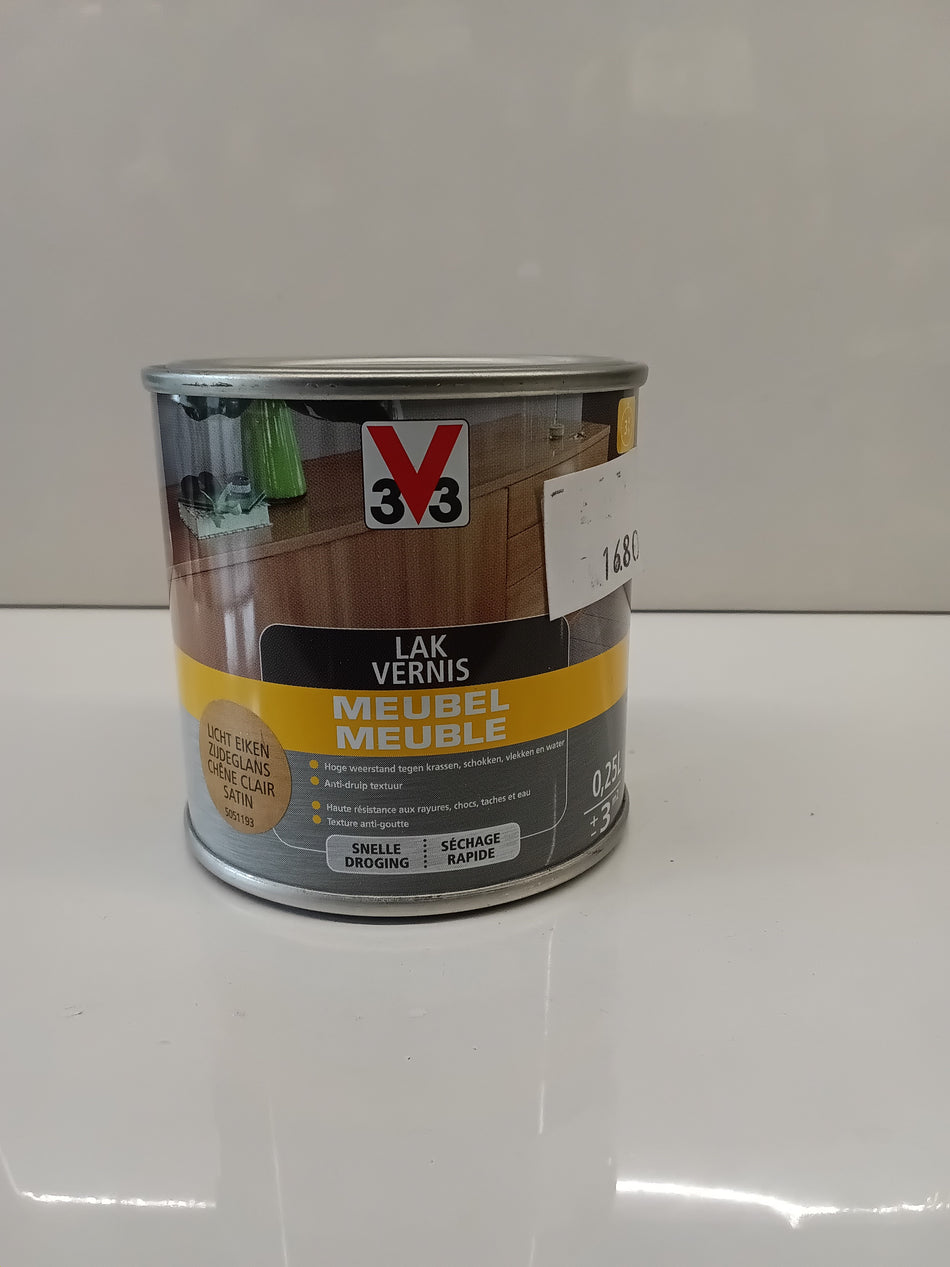3V3 Meubelvernis 0,25l Licht Eiken