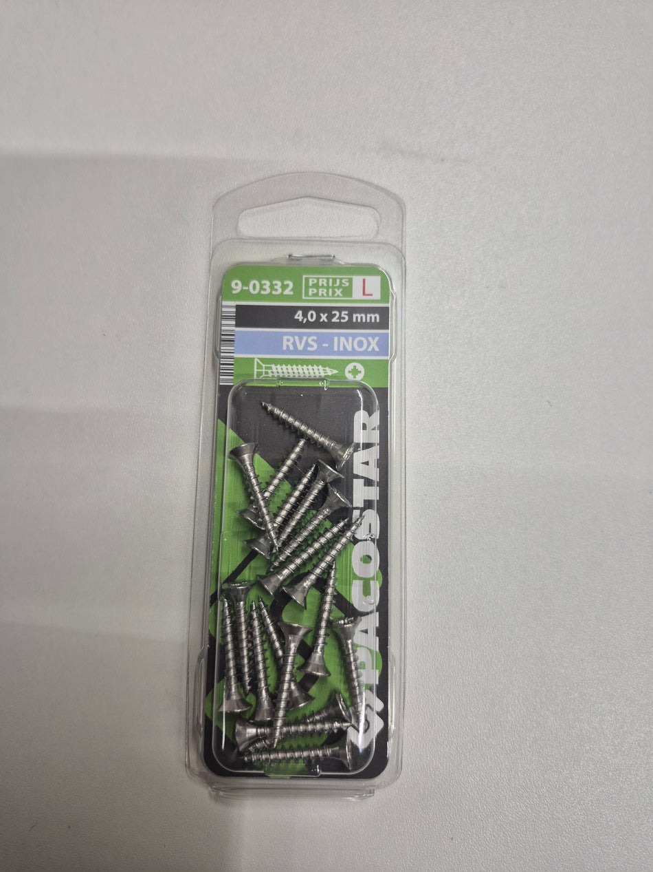Rvs 4,0x25mm