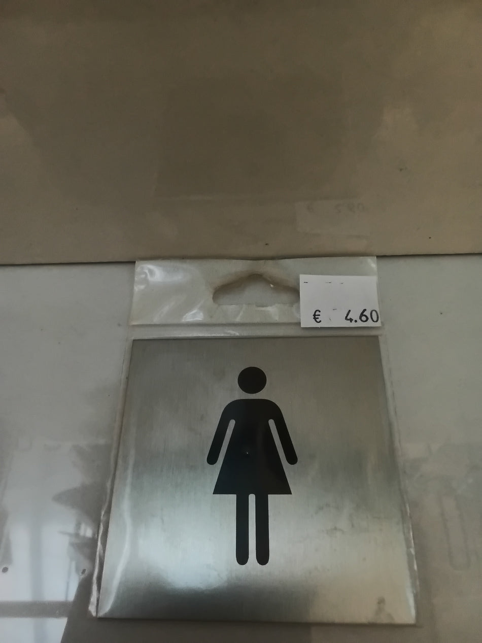 Metaal deurplaatje WC Dames