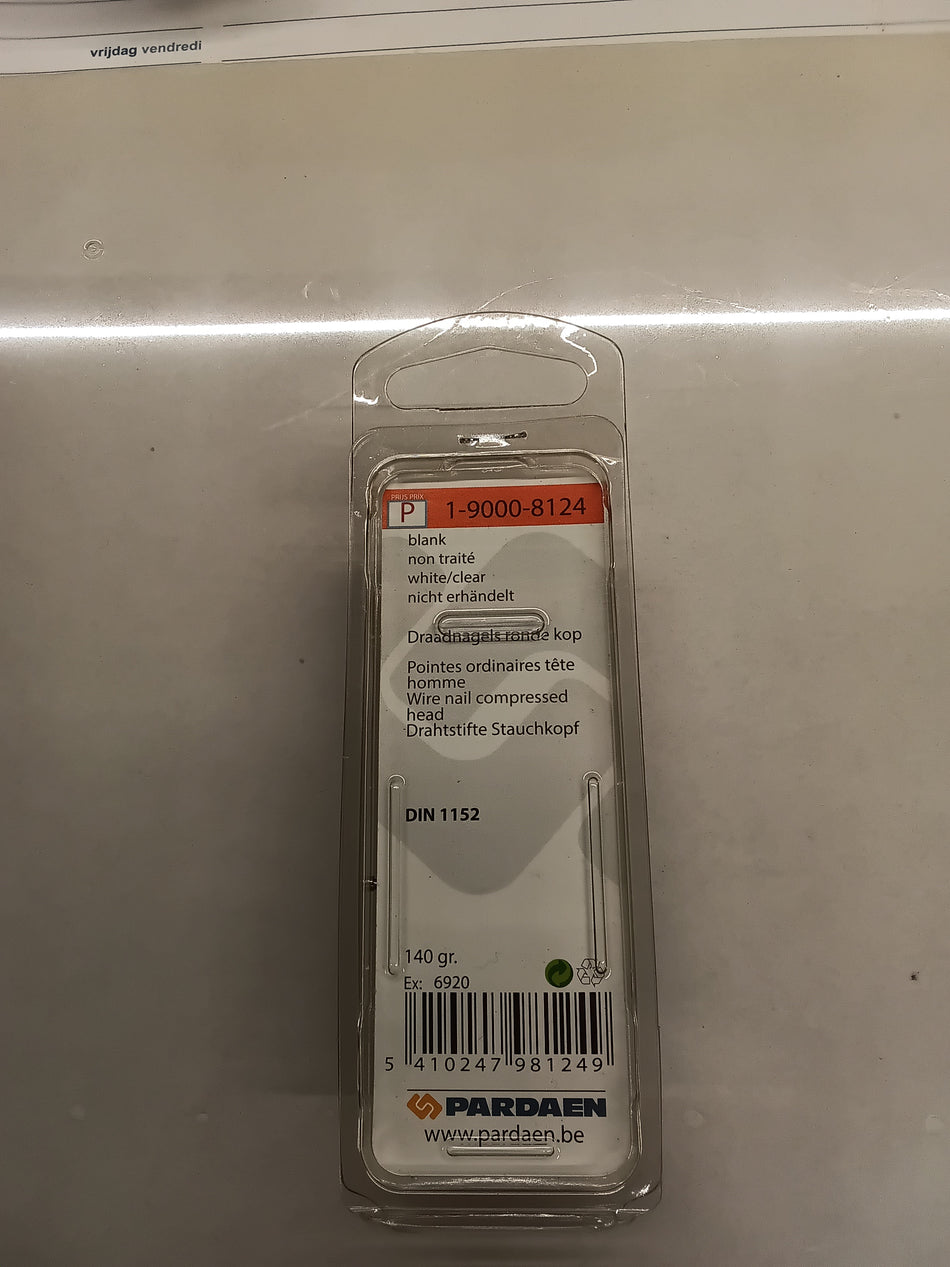 Draadnagels, ronde kop, blank - 1,5 x 25 mm