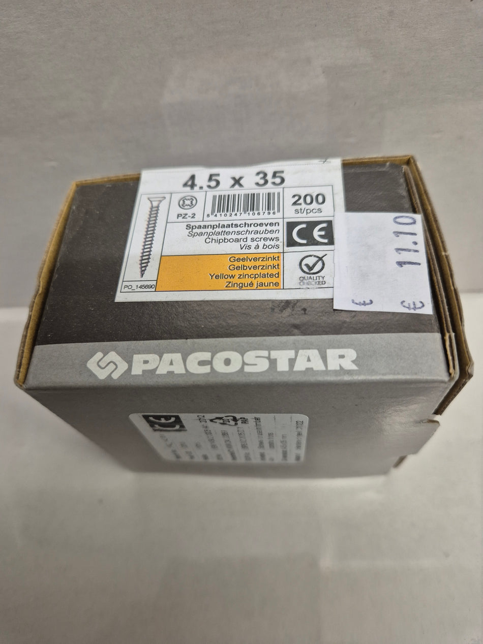 PANEELSCHROEVEN PLATKOP VERZ. - 4,5x35 mm
