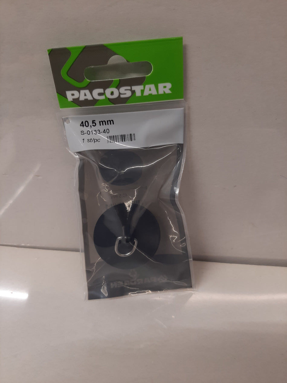 WASTAFELSTOP, ZWARTE RUBBER - 40,5 mm