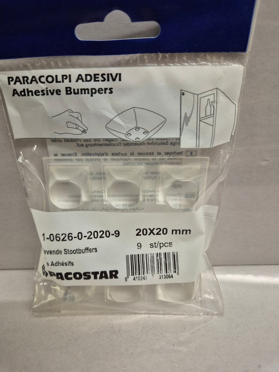 BUFFERS,TRANSP., ZELFKLEVEND - 9 st/pcs - 20 mm