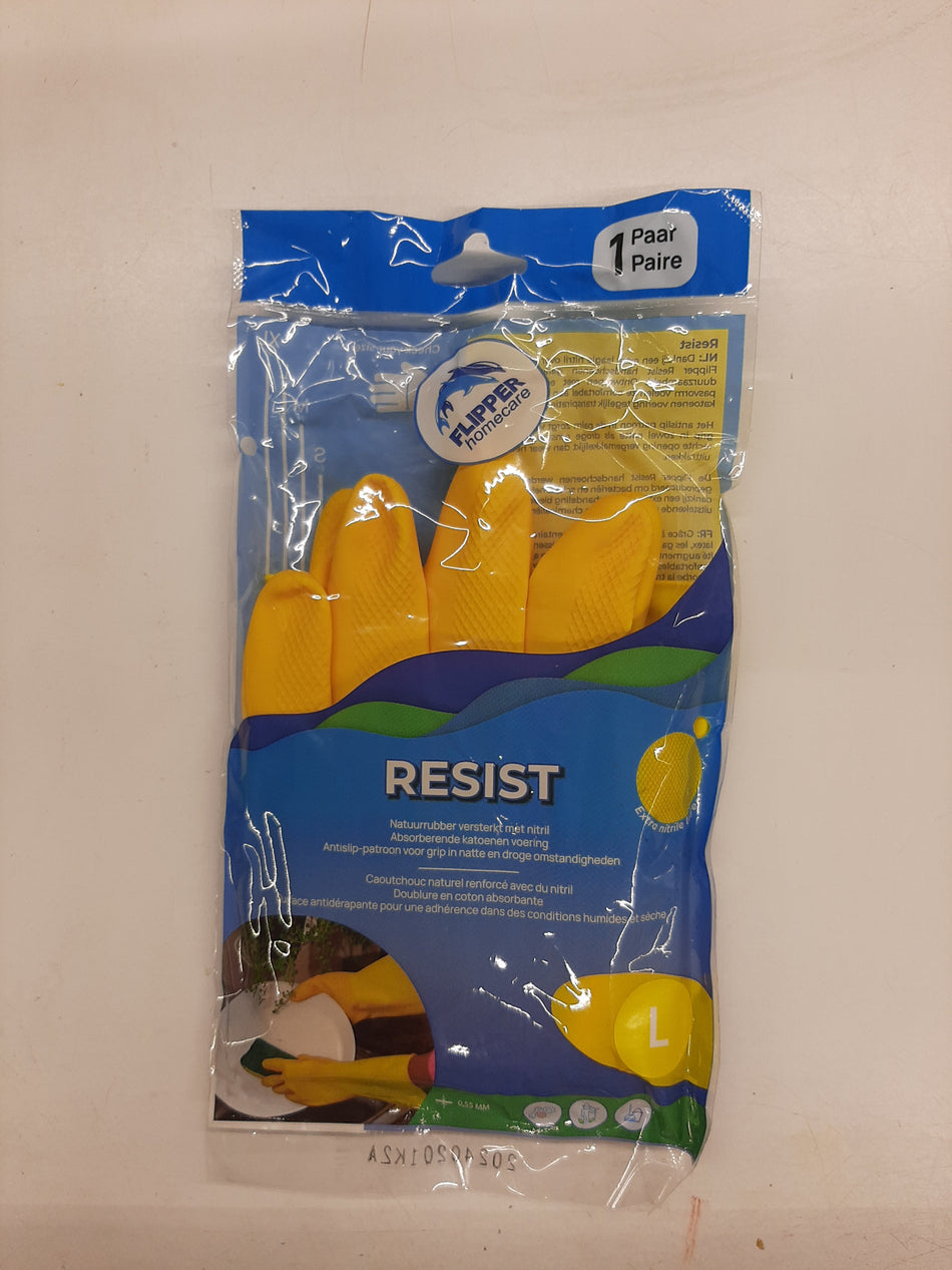 Huishoud handschoenen geel L